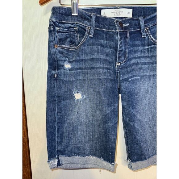 Abercrombie & Fitch Low-Rise Bermuda Jean Jorts Shorts Size 27 - Picture 2 of 8